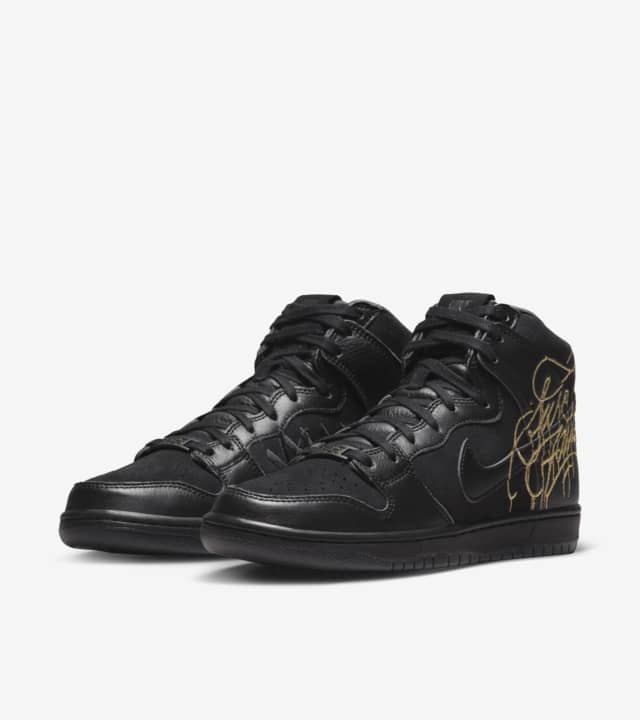 SB Dunk High x FAUST 'Black and Metallic Gold' (DH7755-001) Release ...