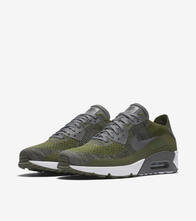 Nike Air Max 90 Ultra 2.0 Flyknit 'Rough Green & Dark Grey'. Nike SNKRS US