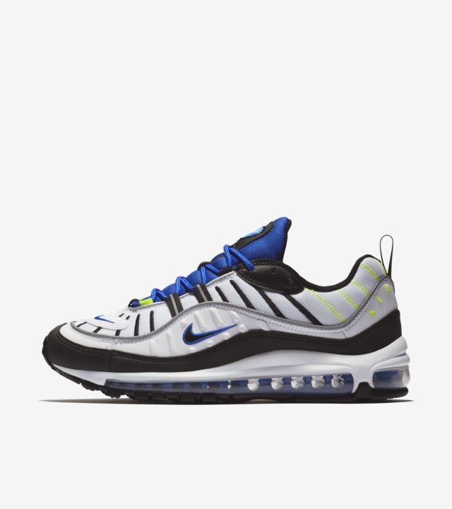 Nike Air Max 98 'White & Black & Racer Blue' Release Date. Nike SNKRS PT