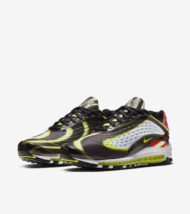 nike air max deluxe black volt habanero red white