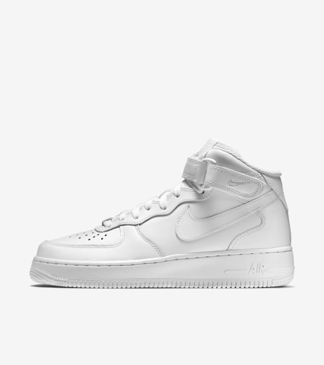 Women's Nike Air Force 1 Mid 'Triple White'. Nike SNKRS