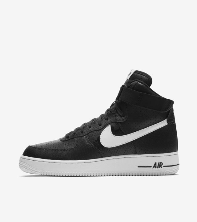 nike air force mid black white