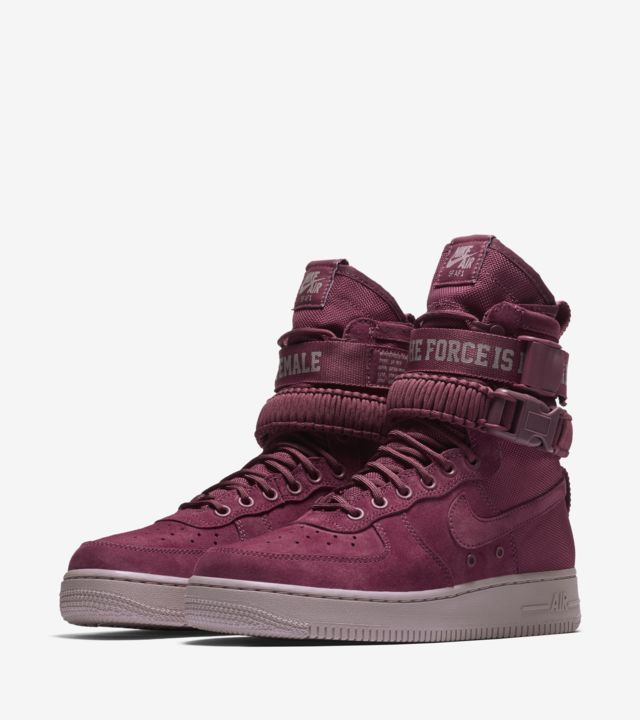 Nike Women's SF Air Force 1 Force is Female 'Vintage Wine & Particle ...