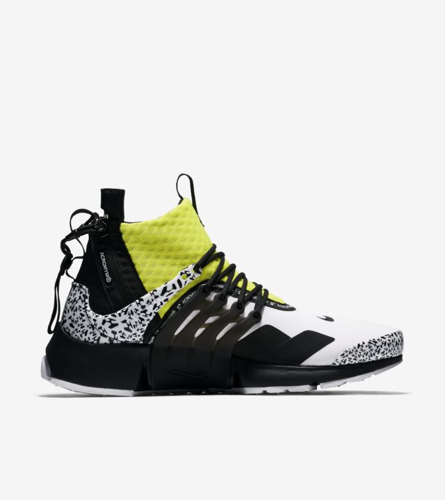 Air Presto Mid Utility X Acronym White Black Dynamic Yellow Release Date Nike SNKRS