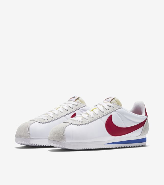 nike cortez burgundy and white