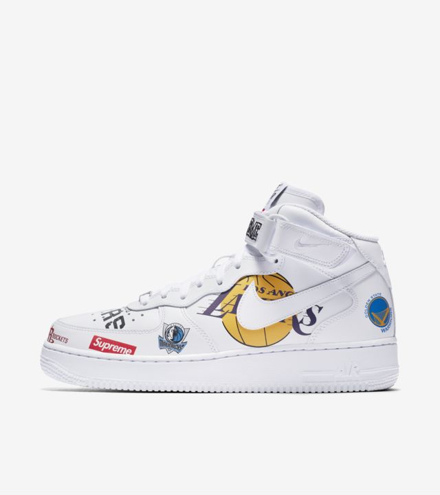 nike air force 1 mid supreme nba white
