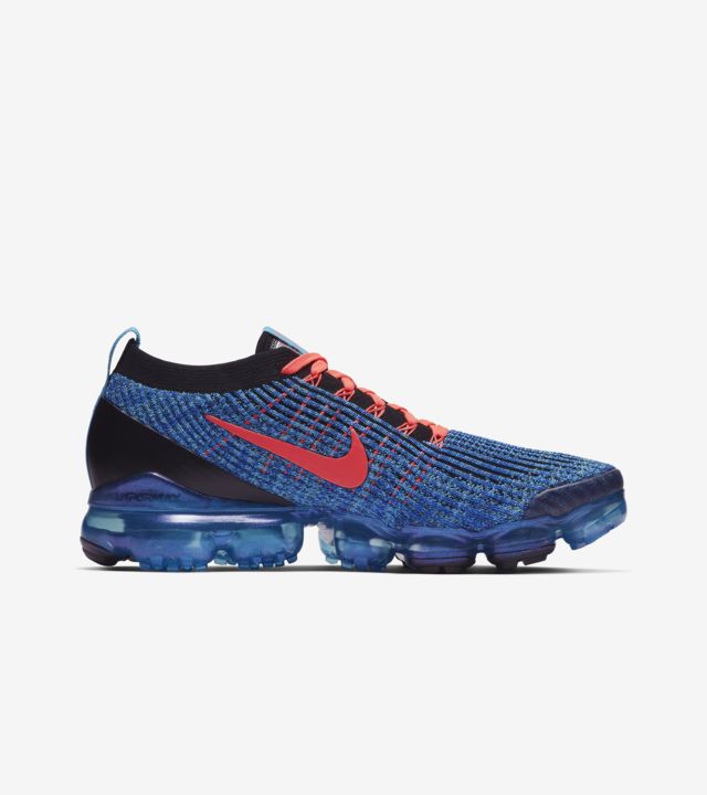 Nike Air VaporMax Flyknit 3 'Blue Fury & Flash Crimson' Release Date ...