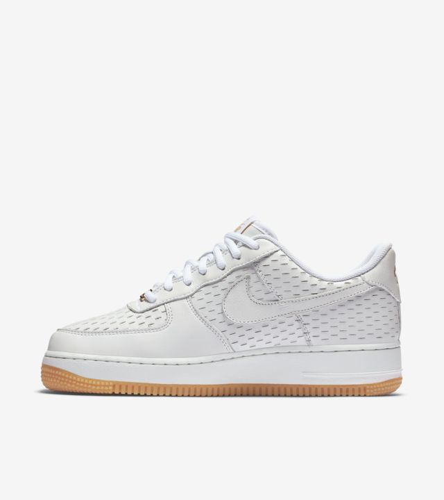 nike air force 1 womens white and gold