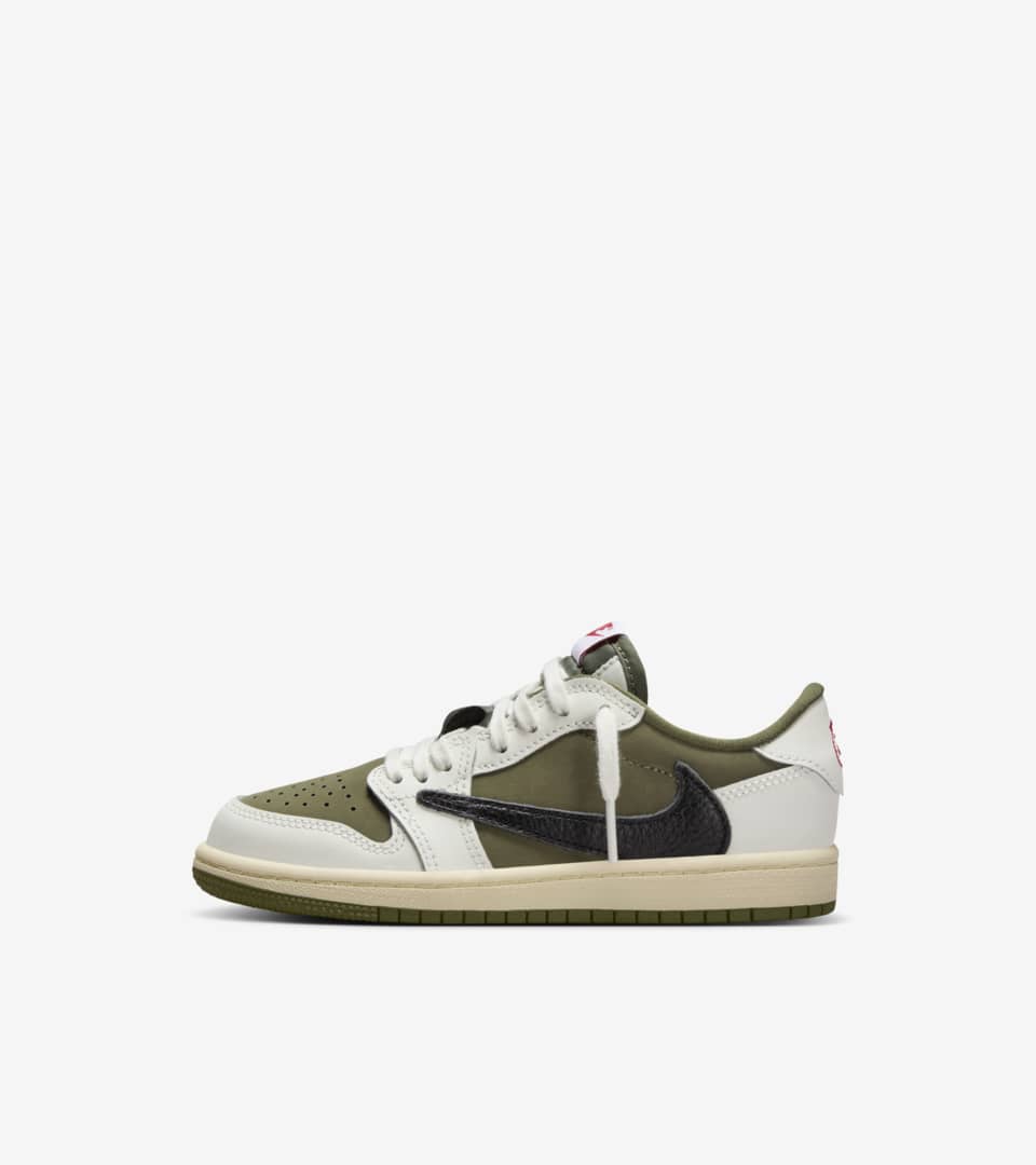 NIKE公式】リトルキッズ ジョーダン 1 LOW x トラヴィス スコット 'Reverse Olive' (DO5442-200 / JORDAN  1 LOW OG SP (PS)). Nike SNKRS