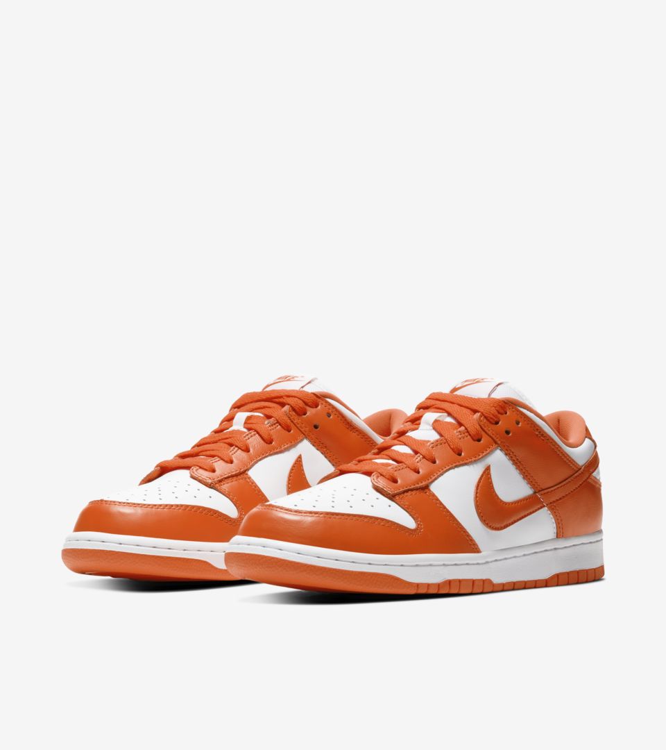 orange white dunk low