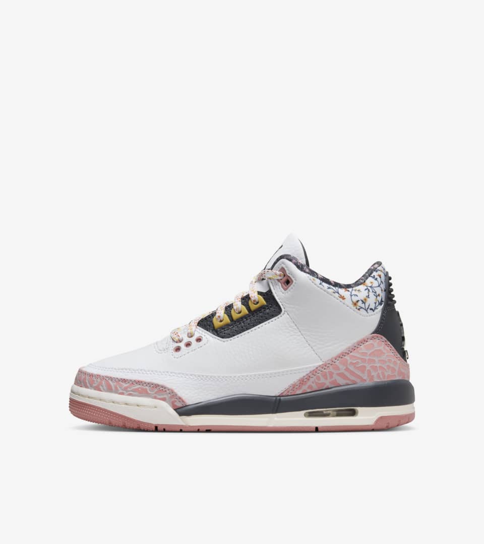 Fecha de lanzamiento del Air Jordan 3 Vintage Floral para ninos grandes 441140 100 Nike SNKRS