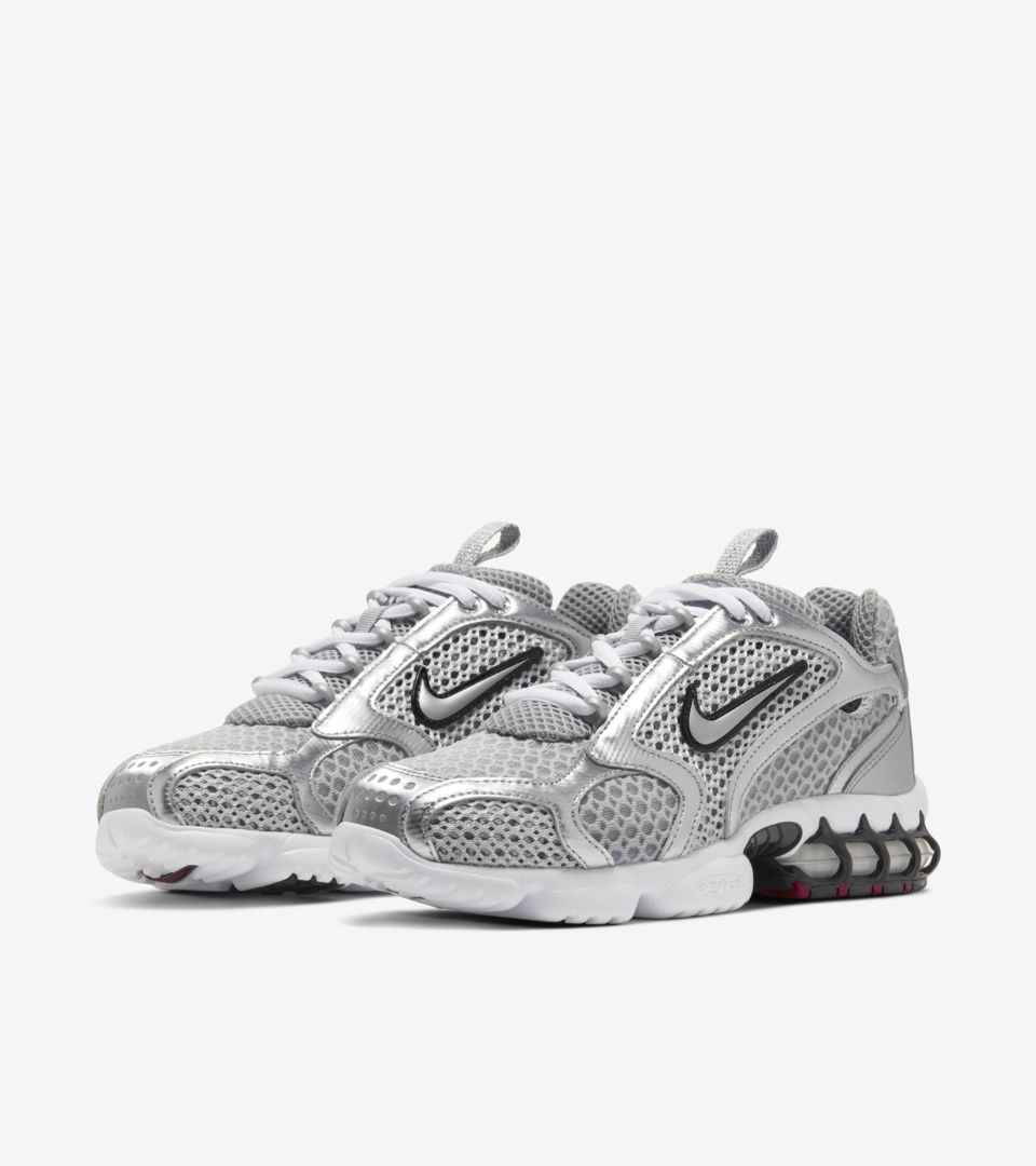 silver nike air zoom spiridon cage 2 sneakers