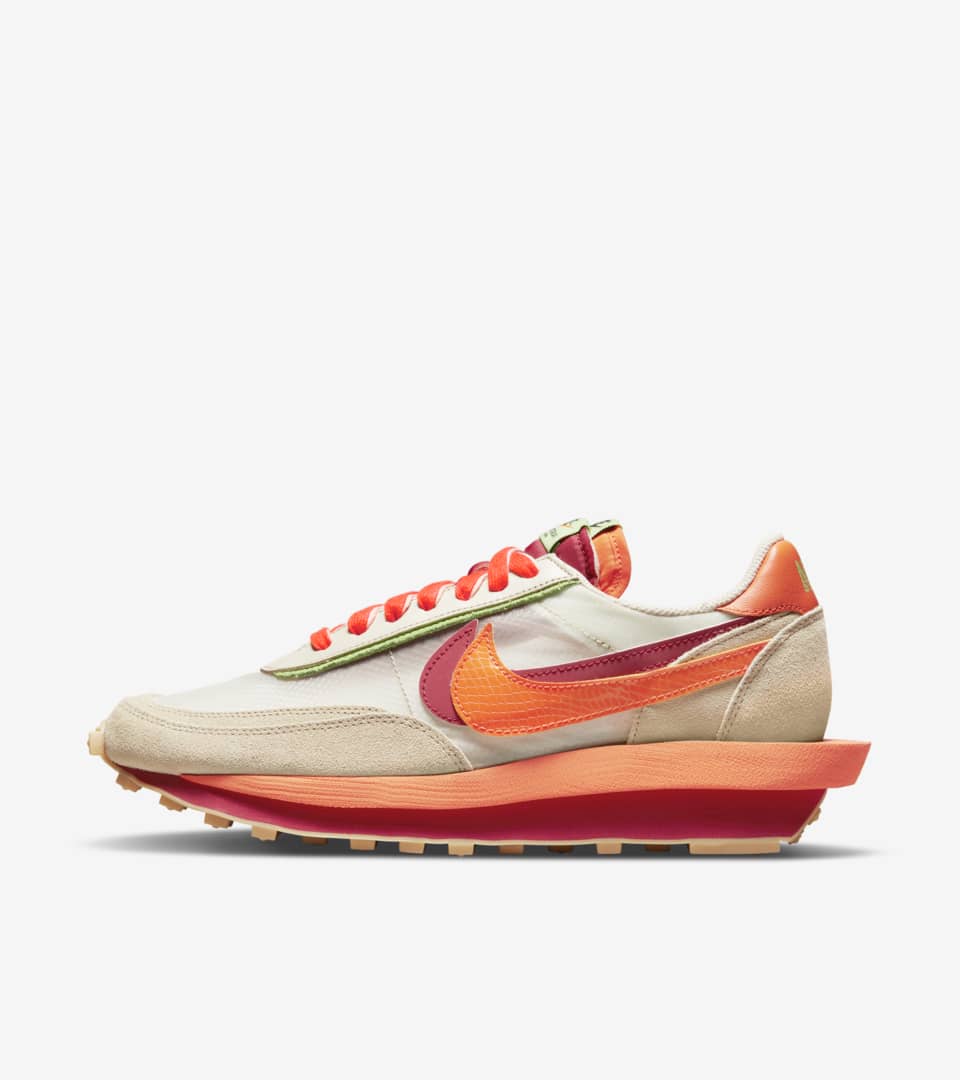 LDWaffle x sacai x CLOT Orange Blaze Release Date. Nike SNKRS