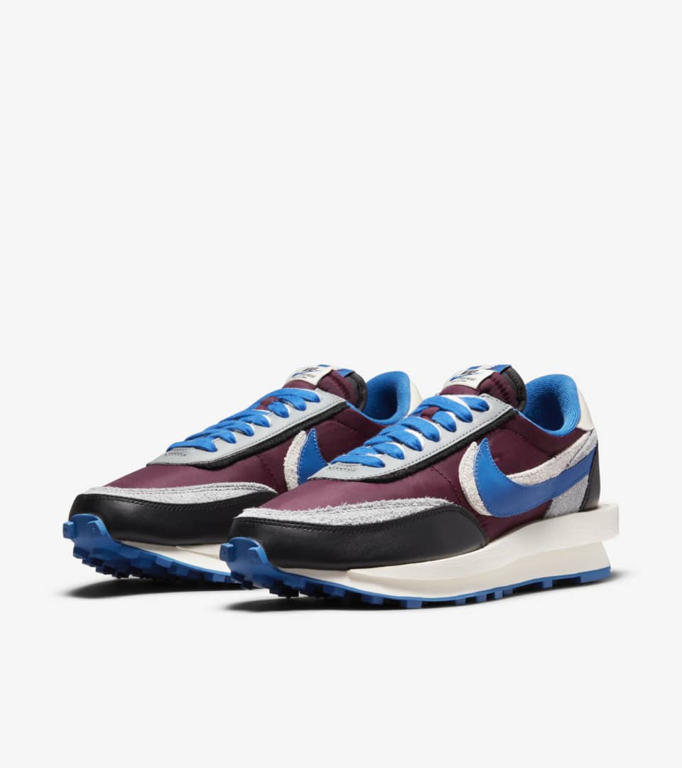 LDWaffle x sacai x UNDERCOVER 'Night Maroon and Team Royal' (DJ4877-600)  Release Date. Nike SNKRS ID