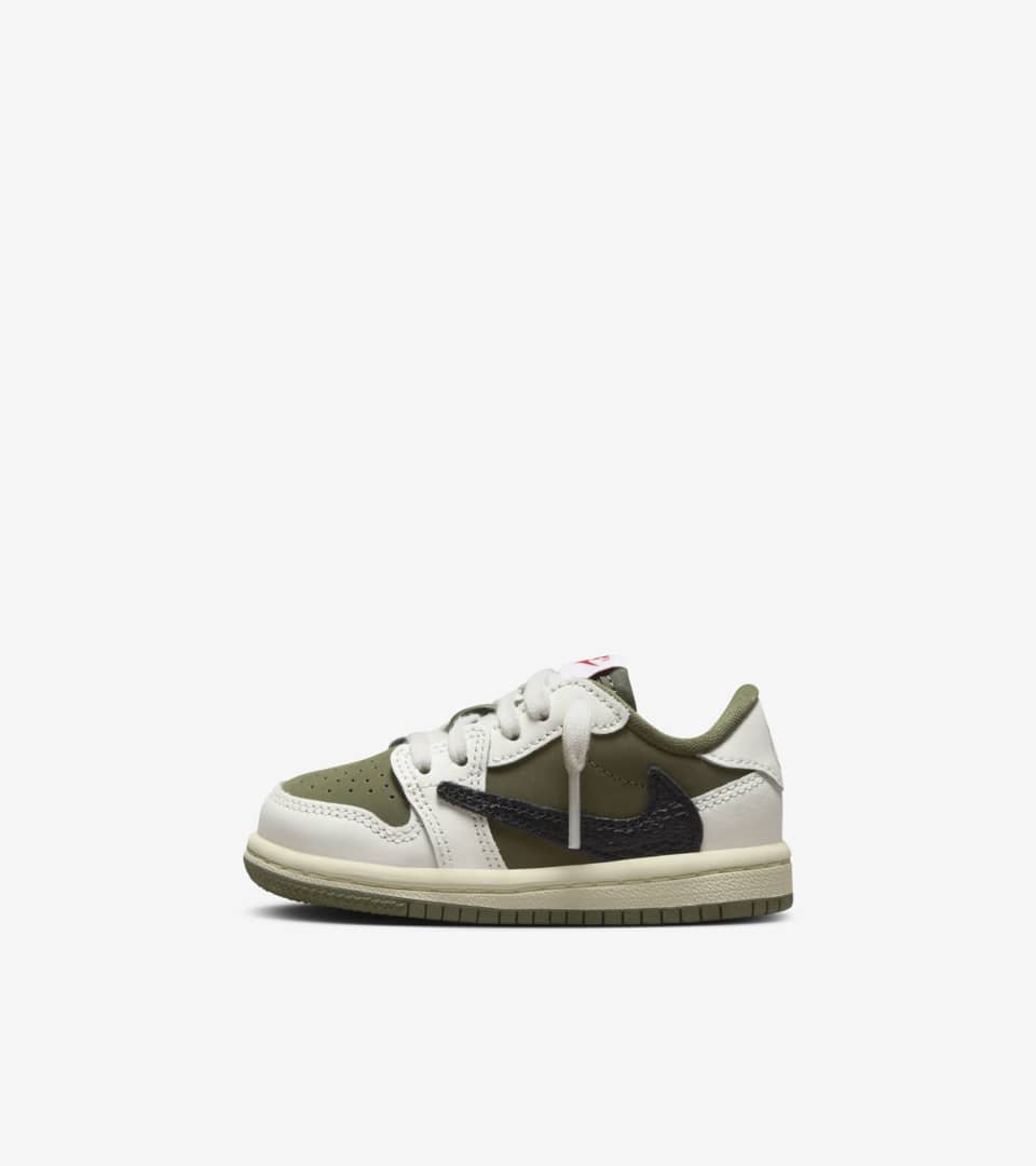 NIKE公式】ベビー ジョーダン 1 LOW x トラヴィス スコット 'Reverse Olive' (DO5441-200 /JORDAN 1  LOW OG SP (TD) ). Nike SNKRS