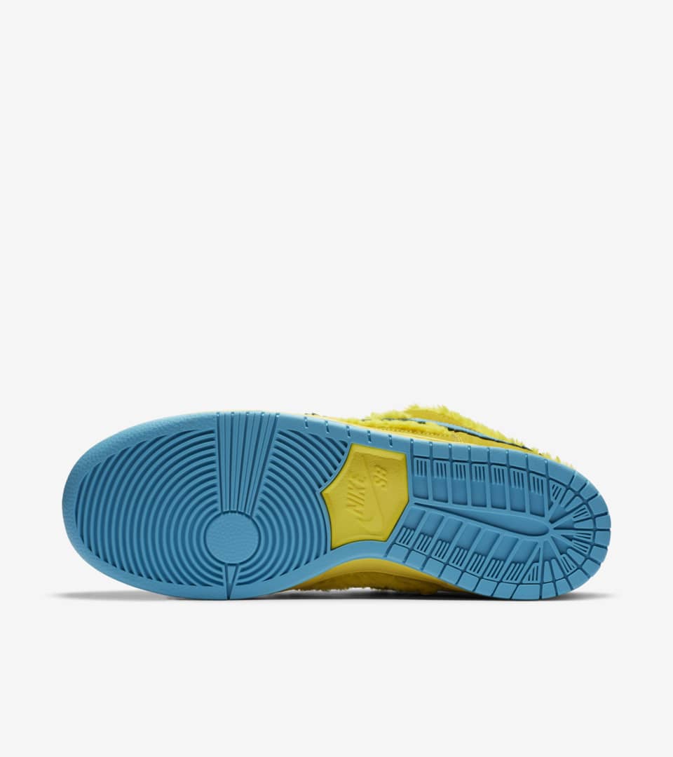 yellow fuzzy nike shoes