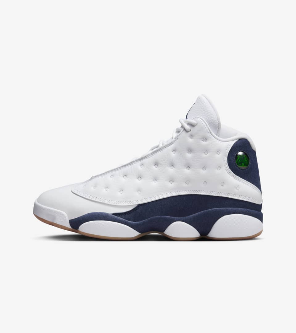 Jordan 13 navy blue and white on sale