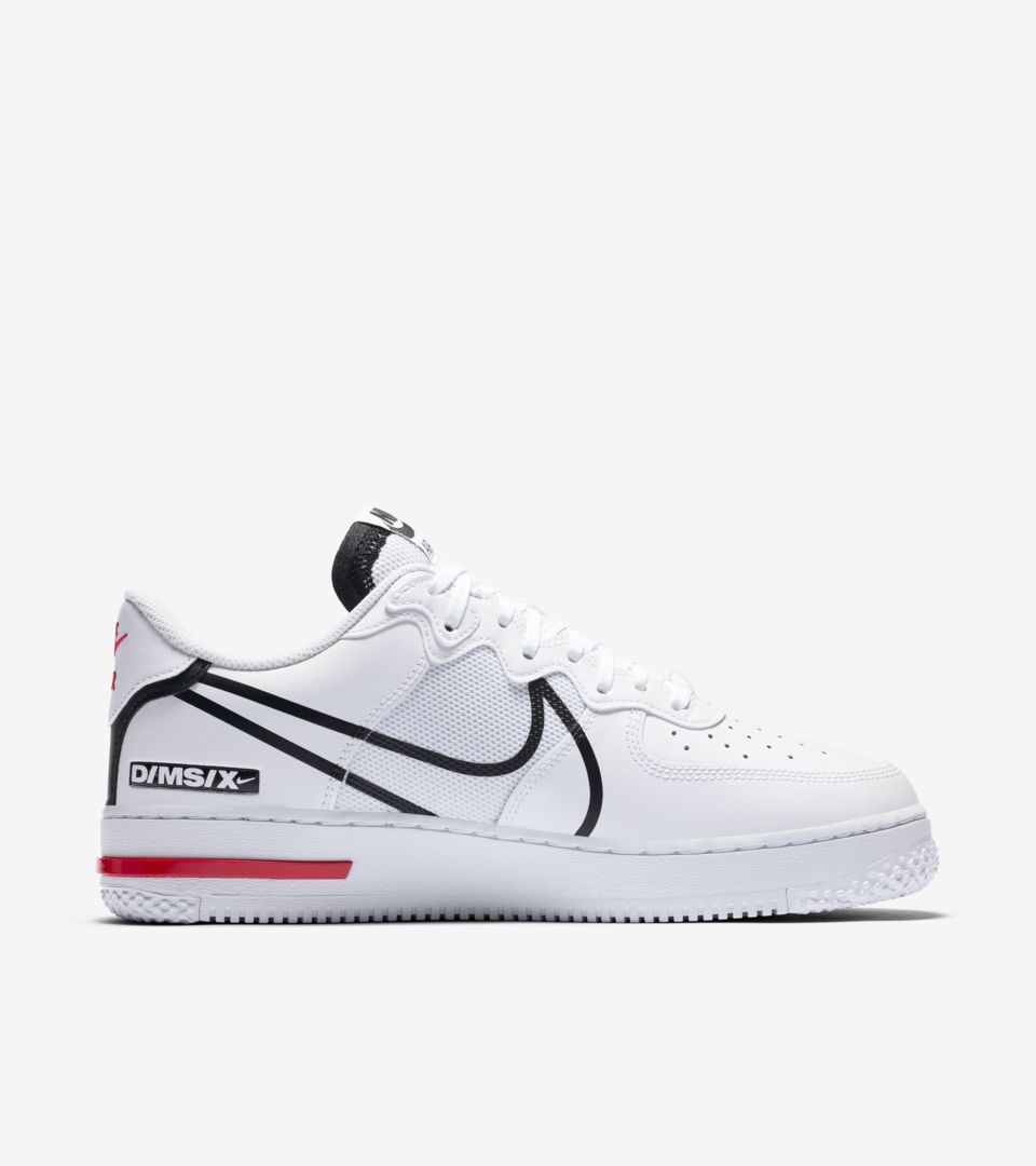 Air Force 1 React 'White/Black/True Red' Release Date. Nike SNKRS IN باب حديد