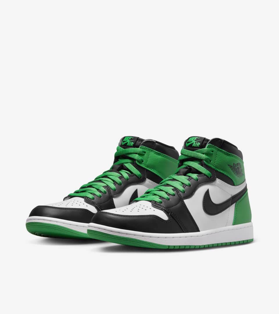 Air jordan 1 green best sale and red