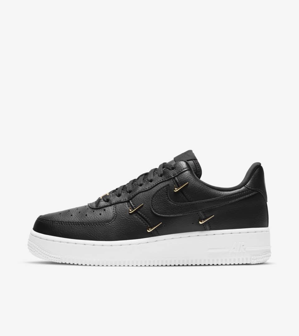 Air force ones black and cheap gold