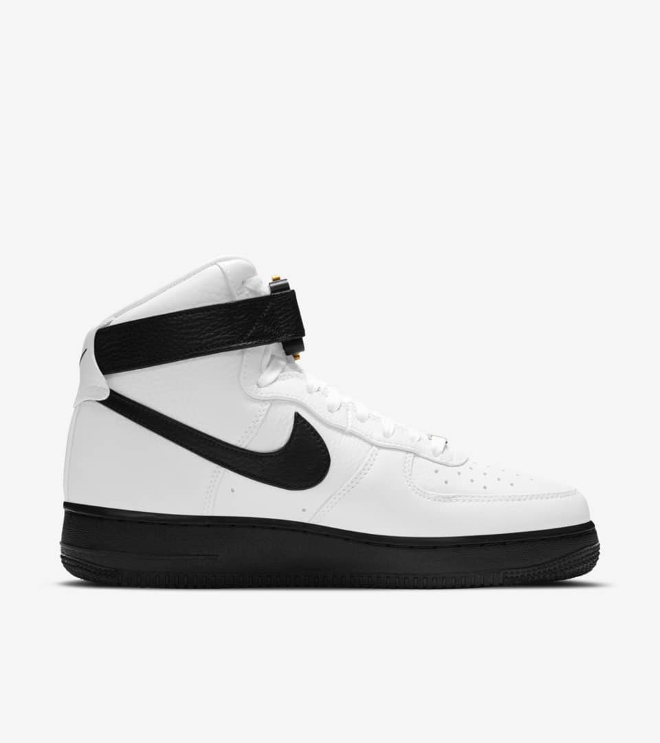 nike air force black and white high top