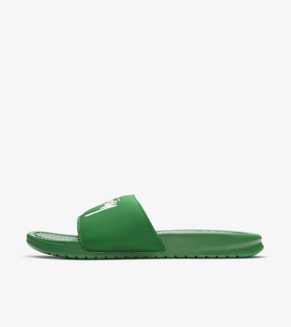 Benassi x St ssy Pine Green Release Date. Nike SNKRS MY