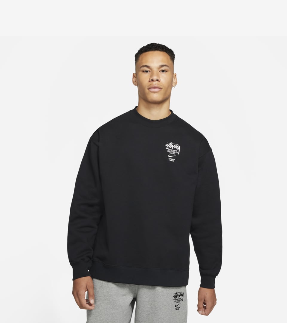 nike stussy コラボ クルートップス M ブルー スウェット - スウェット