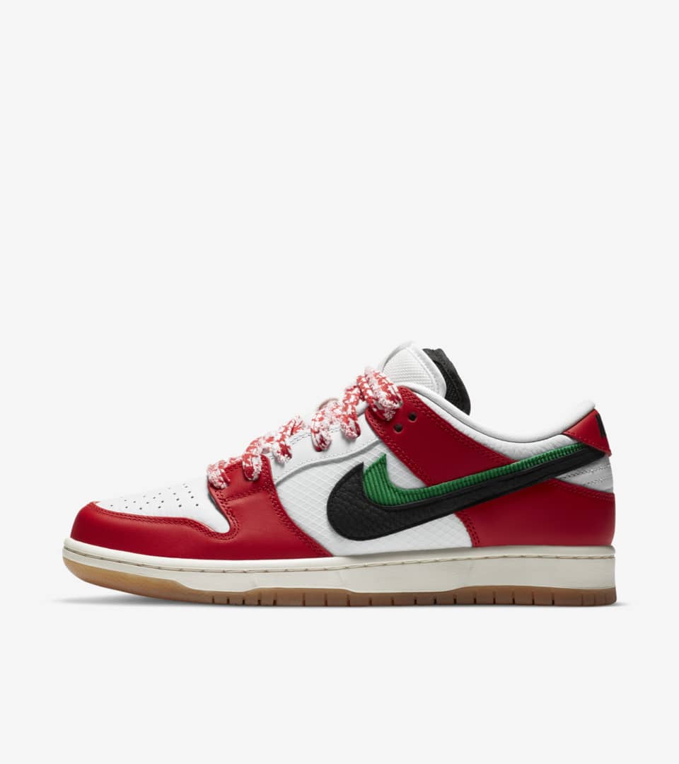 SB Dunk Low x FRAME 'Chile Red' Release 