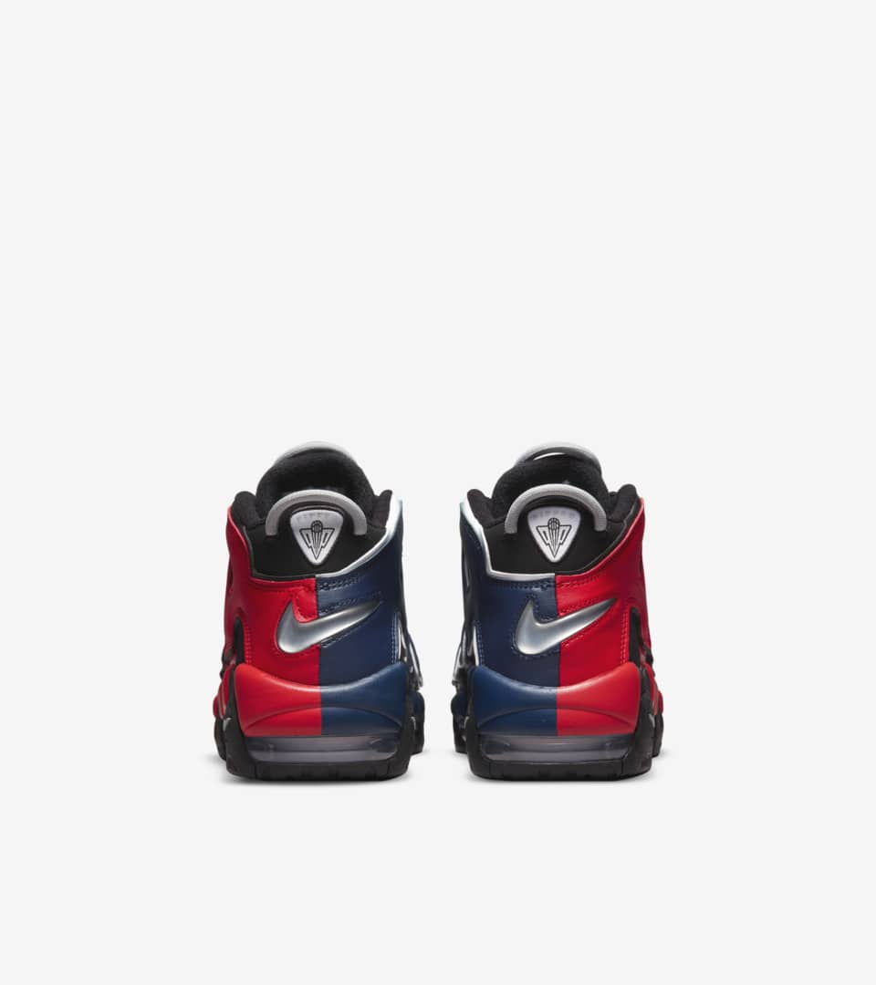 Nike uptempo best sale red black white