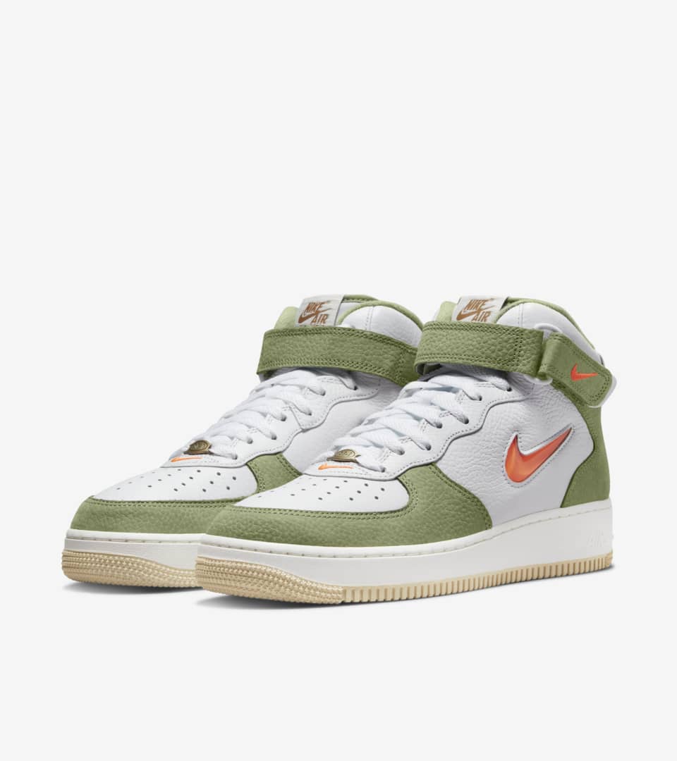 Air Force 1 Mid 'Olive Green and Total Orange' (DQ3505-100