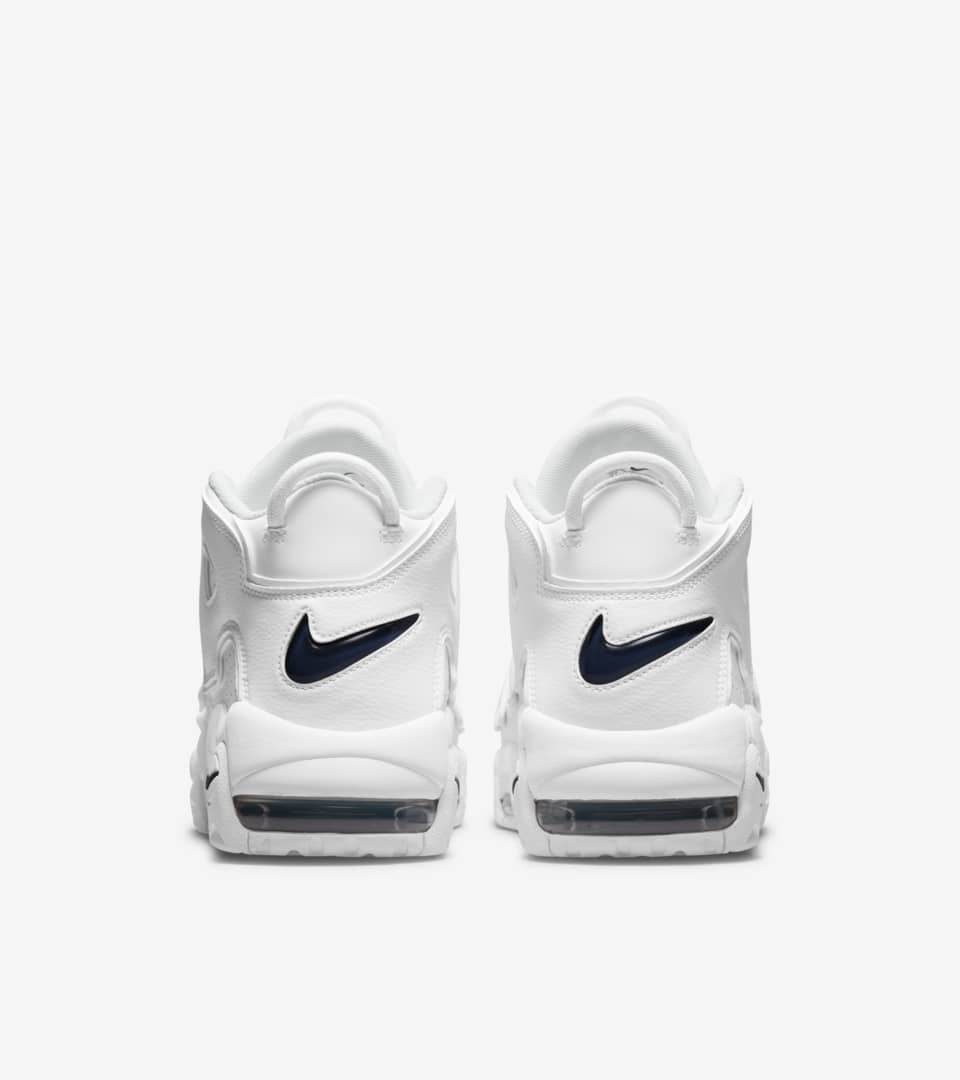 nike uptempo white and navy
