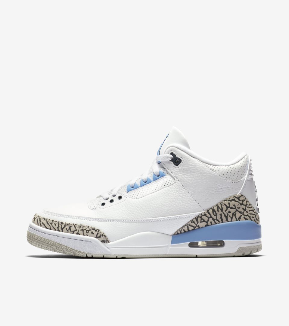 baby blue and white jordans 3