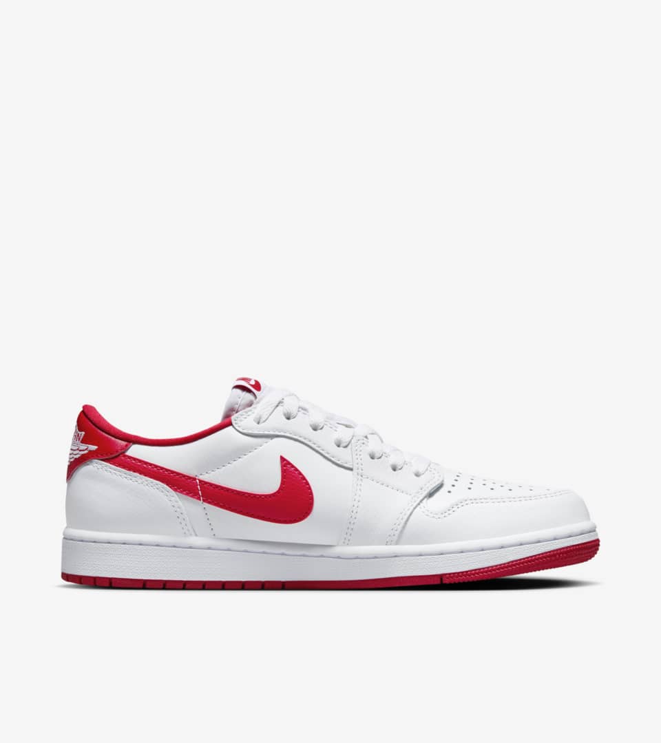 AIRJORDAN 1 LOW White and University Red