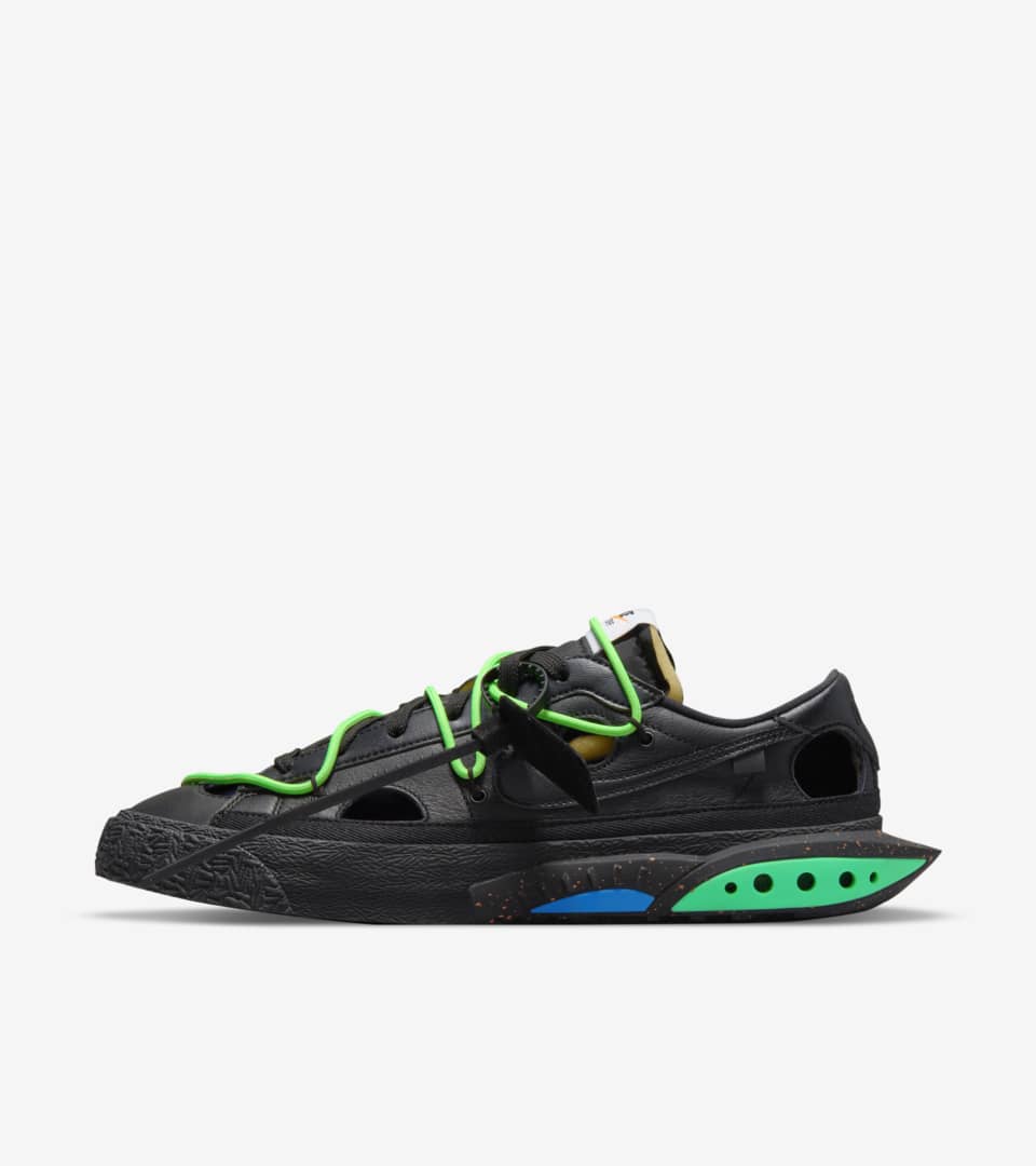 académico Seguro Grupo Blazer Low x Off-White™️ 'Black and Electro Green' (DH7863-001) Release  Date. Nike SNKRS