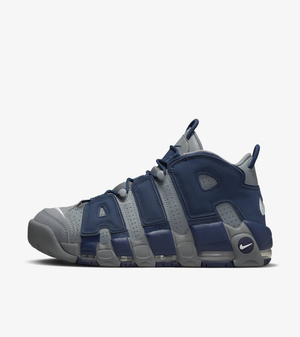 nike uptempo blue and grey