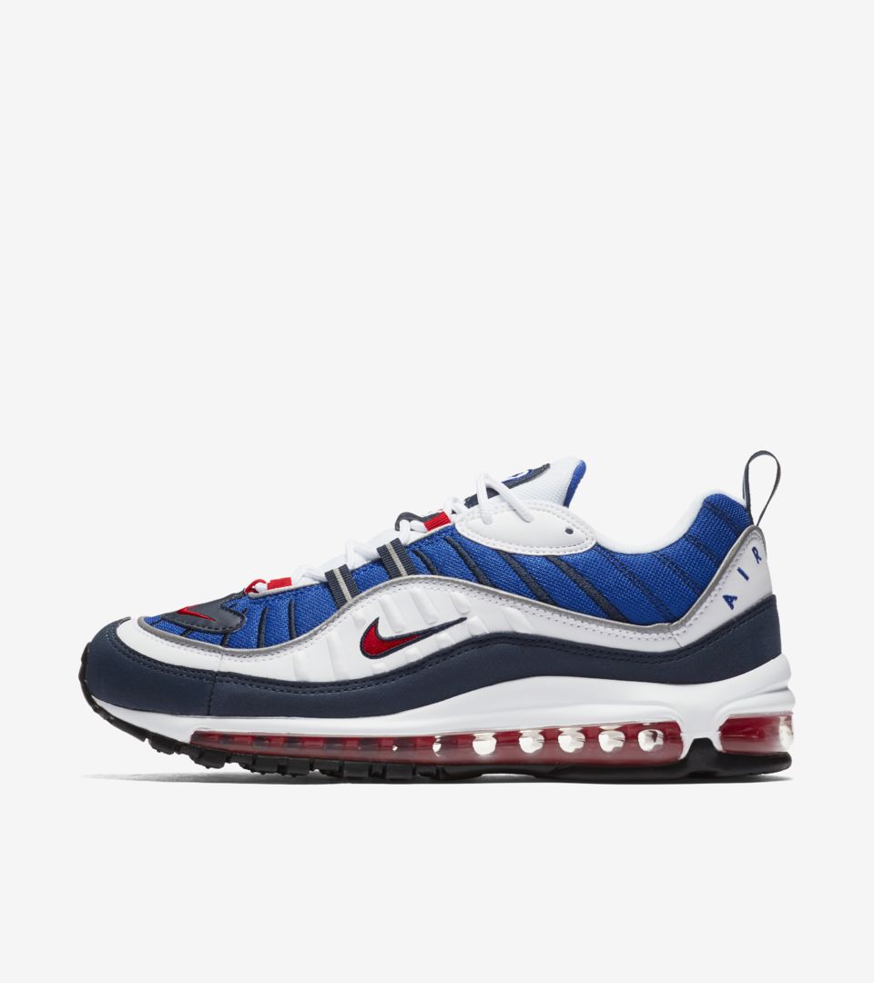 NIKE 98 White University Red Royal Blue Air Max 98 640744 100 Nike SNKRS