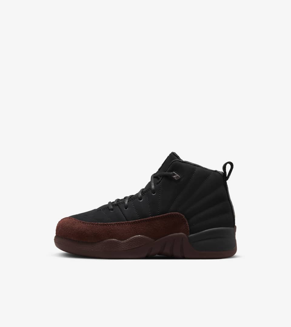 Kids' Air Jordan 12 x A Ma Maniére 'Black and Burgundy Crush 