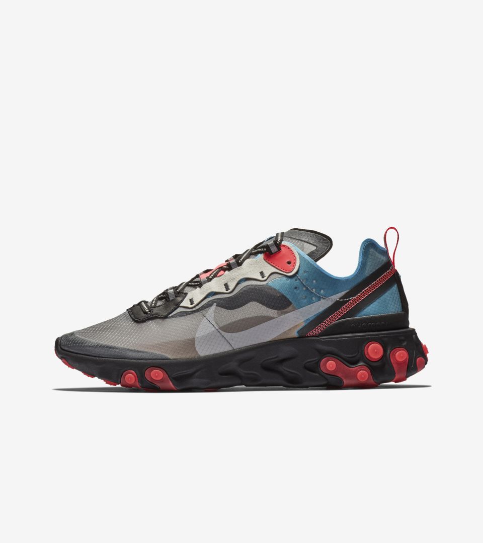 Nike React Element 87 'Solar Red and Black and Blue Release Date. Nike ID