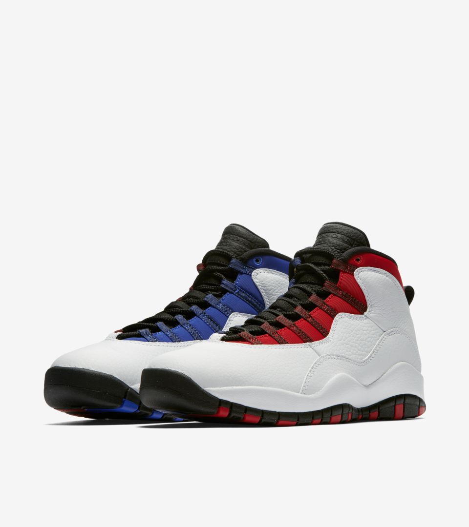 blue and red and white jordans