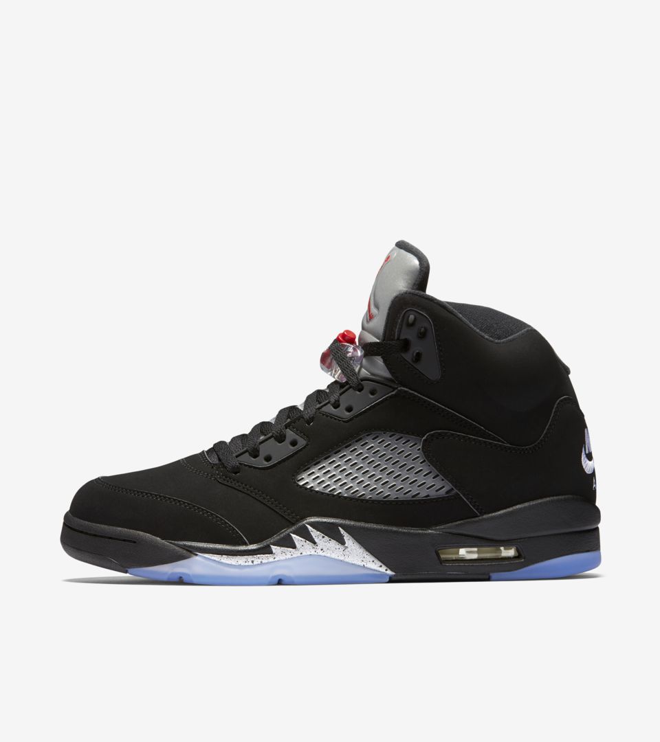 jordan 5 black metallic silver