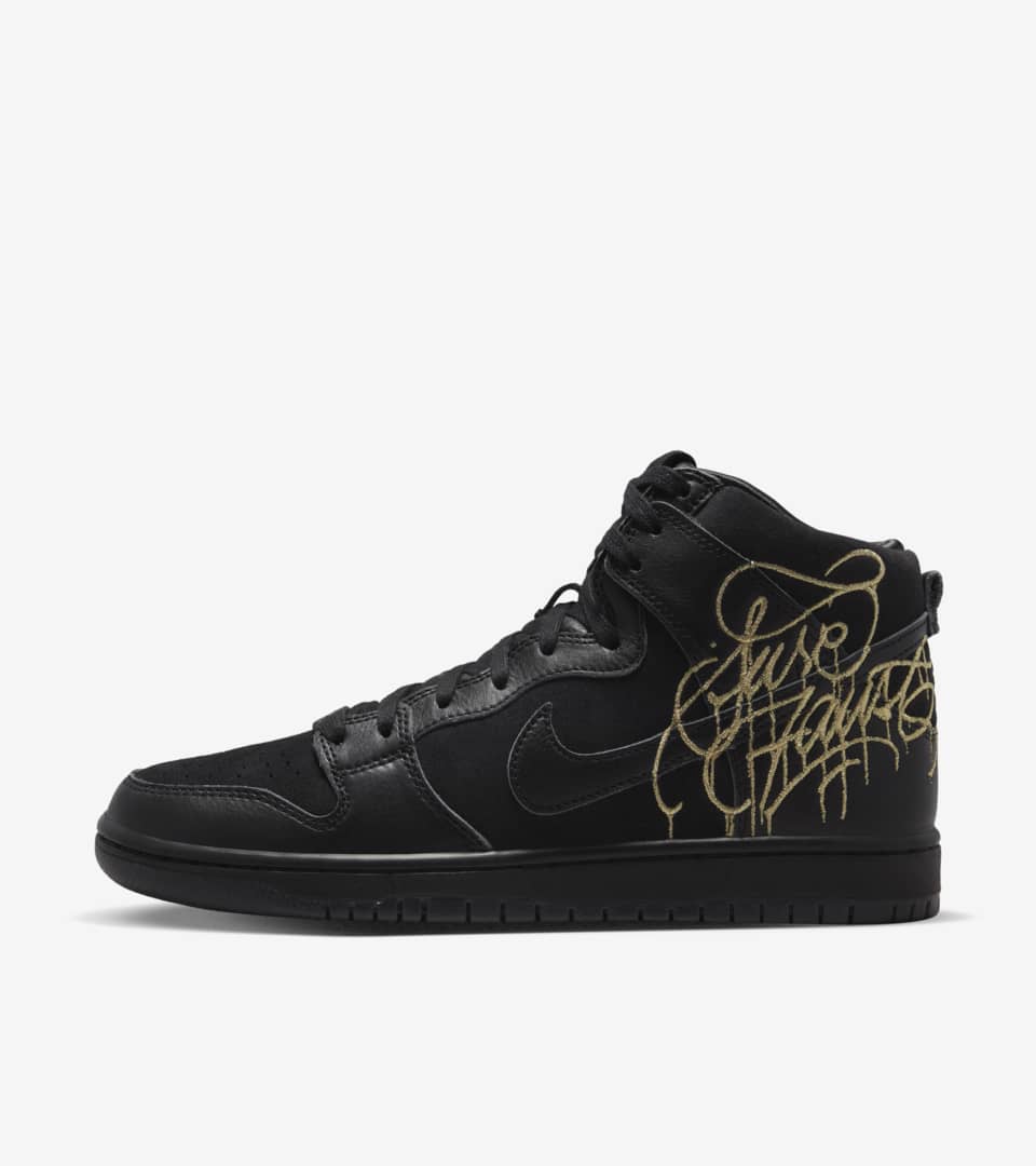 NIKE公式】SB ダンク HIGH x FAUST 'Black and Metallic Gold' (DH7755 ...