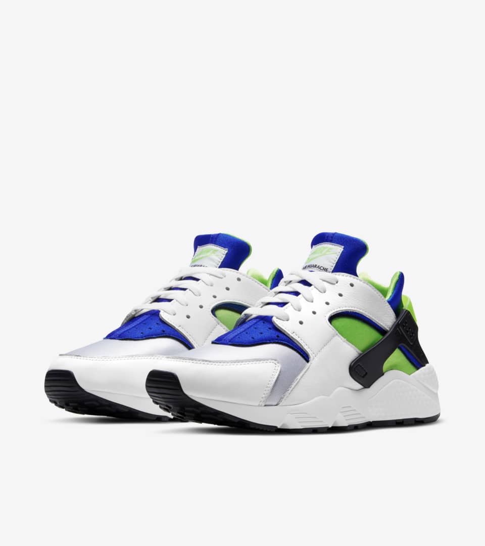 Huarache white green and blue store