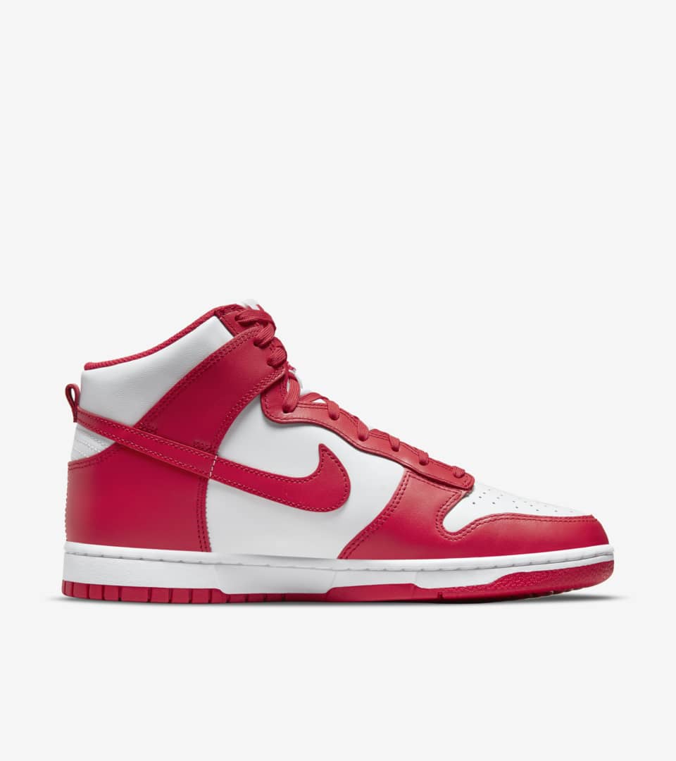 NIKE DUNK HIGH White and Red  26.5
