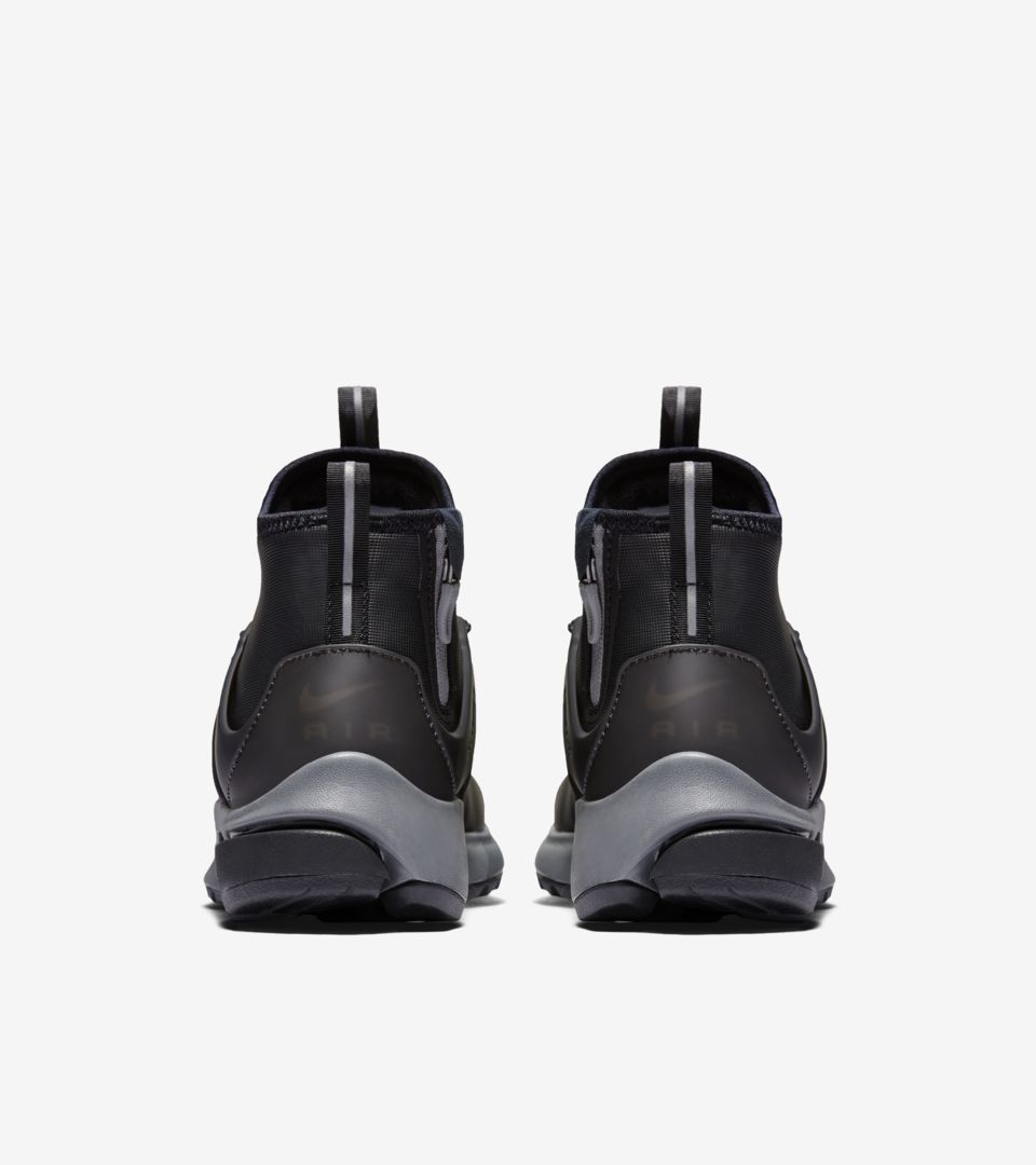 Women's Nike Air Presto Mid Utility Sneakerboot 'Black u0026 Reflect Silver'.  Release Date. Nike SNKRS NL