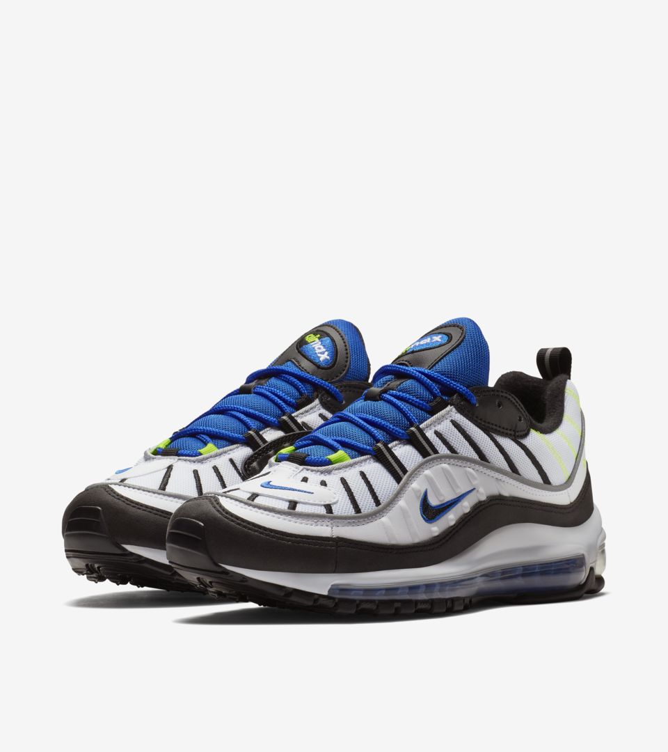 theft corner pension Nike Air Max 98 'White & Black & Racer Blue' Release Date. Nike SNKRS