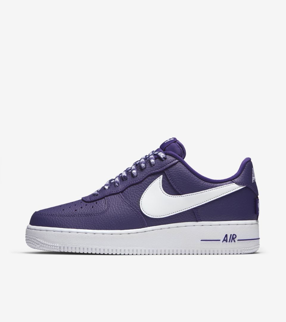 black and purple air force ones