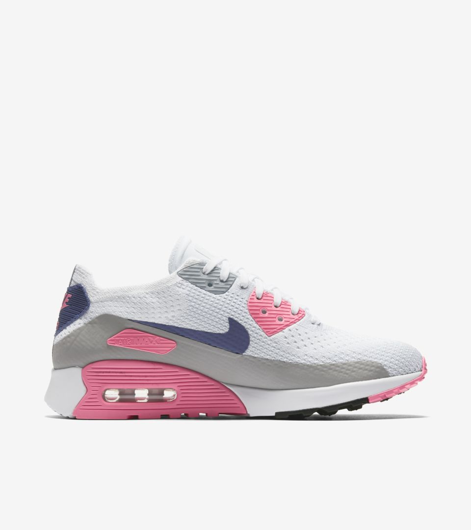 driver Patriotic Liquor Women's Nike Air Max 90 Ultra 2.0 Flyknit 'White & Laser Pink'. Nike SNKRS