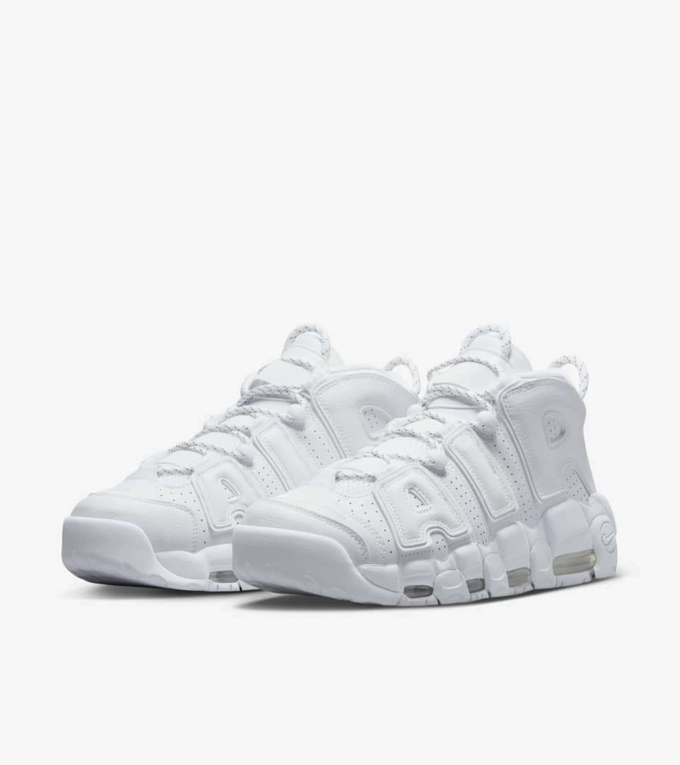 All white 2025 nike air uptempo