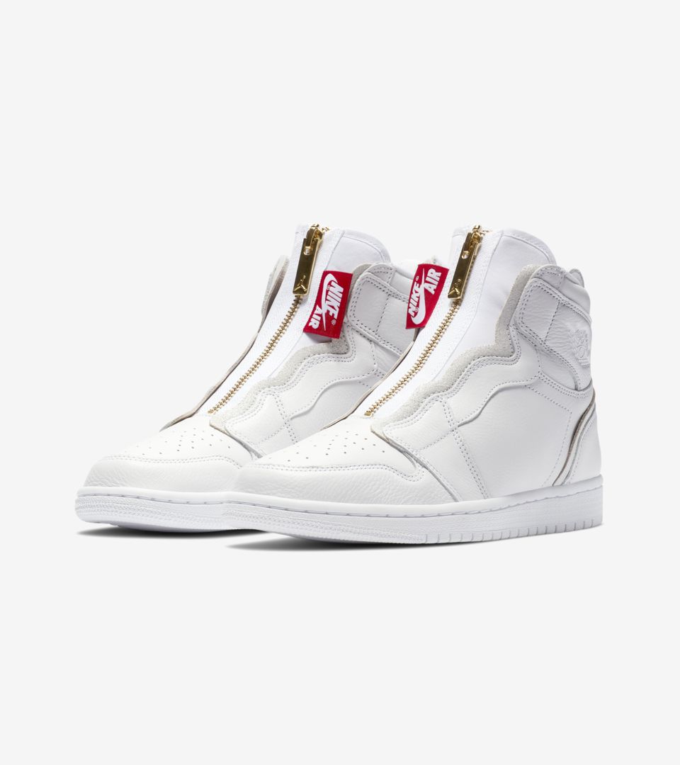 jordan 1 retro high zip white university red