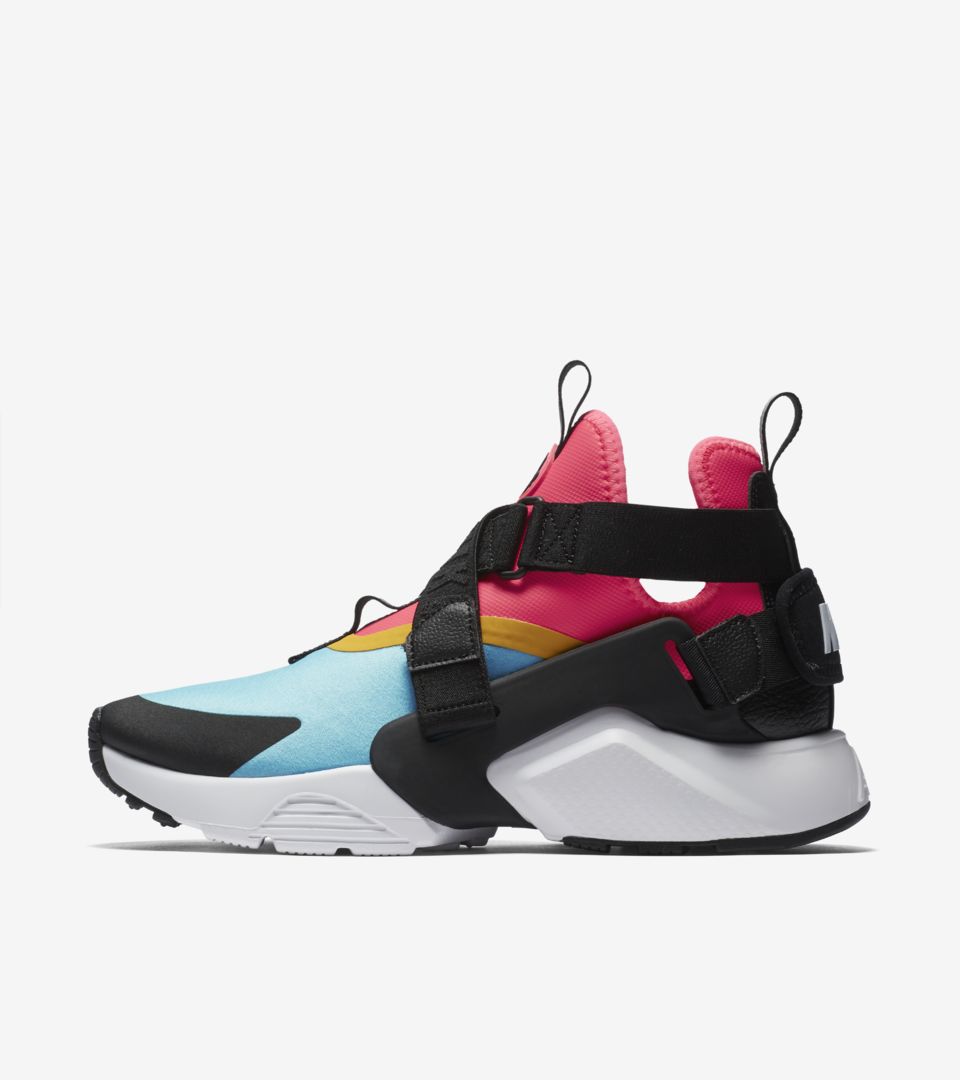 nike huarache pink blue